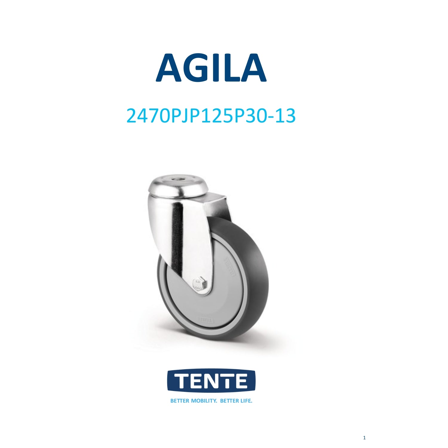 Rueda giratoria 125mm goma termoplástica 100kg para Restaurantes