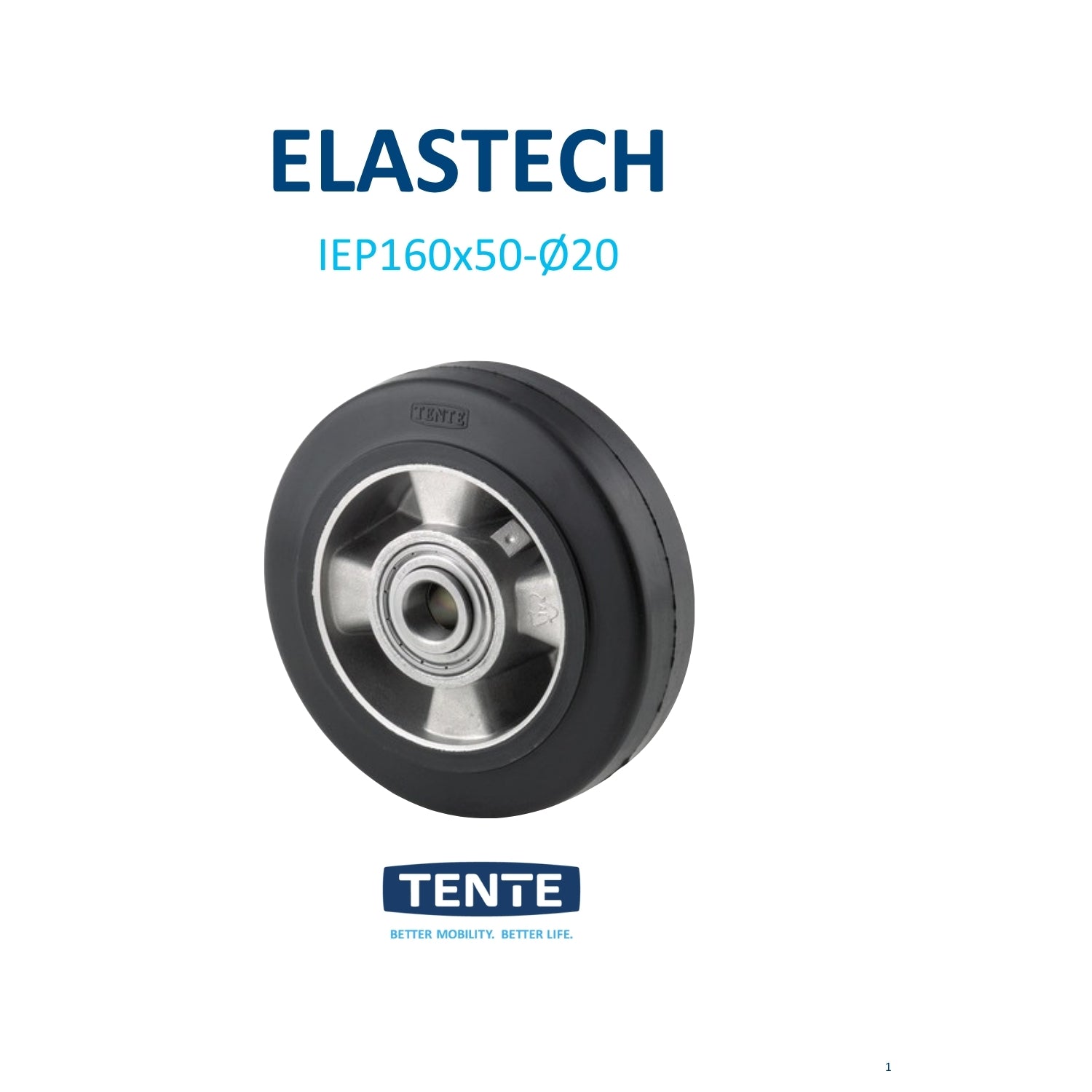 Rueda suelta 160 mm de aluminio con banda de goma elástica negra, 280 kg para Supermercados