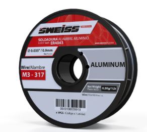 ROLLO SOLDADURA MIG ALAMBRE ALUMINIO 0.035' 0.9mm AWS ER4043 (1 Lb)