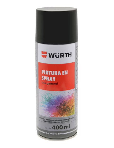 PINTURA SPRAY 9017 NEGRO BRILLANTE 400ML (WURTH)