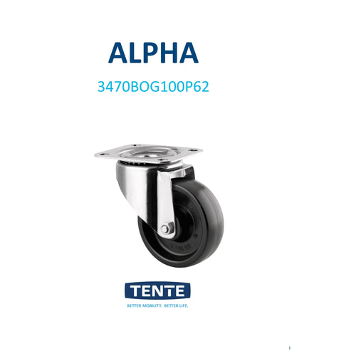 Rueda giratoria 100 mm alta temperatura -40 °C a 280 °C para Industria Alimenticia