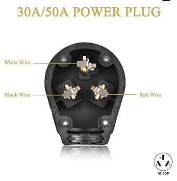 ENCHUFE MACHO NEMA 10-50P. 50A-220Volt. 60 Hz
