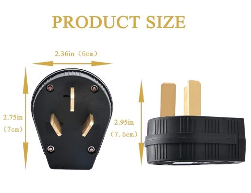 ENCHUFE MACHO NEMA 10-50P. 50A-220Volt. 60 Hz