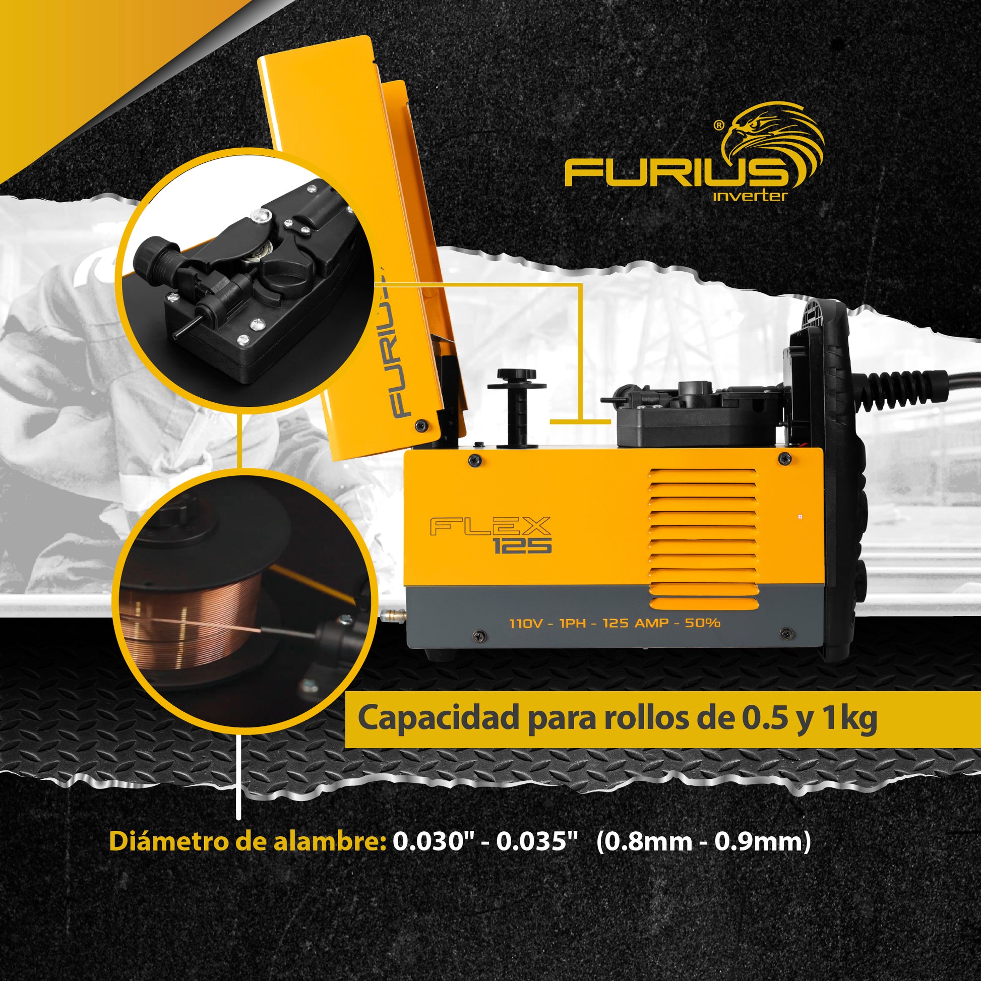 SOLDADOR INVERSOR MULTIPROPOSITO FURIUS FLEX 125M
