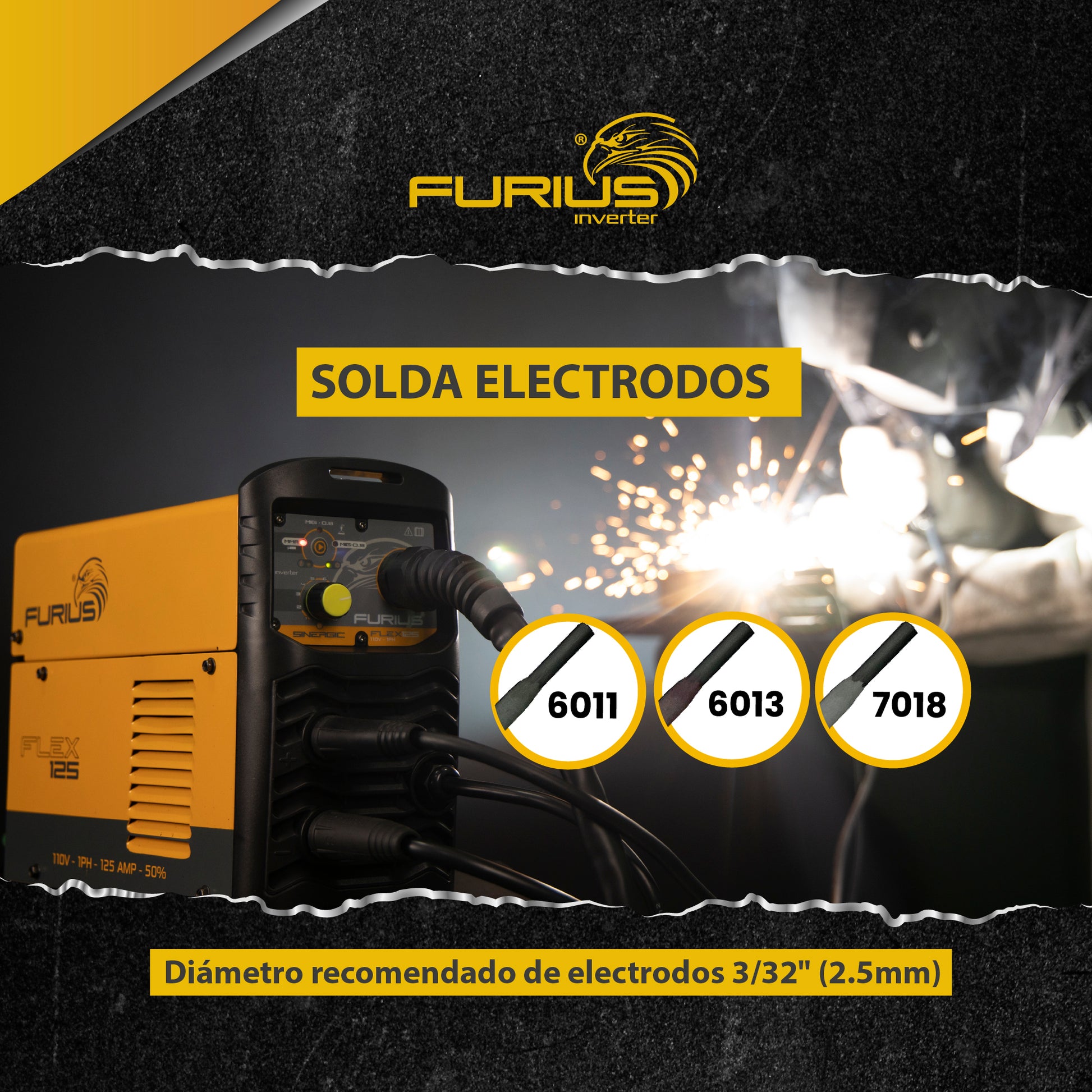 SOLDADOR INVERSOR MULTIPROPOSITO FURIUS FLEX 125M