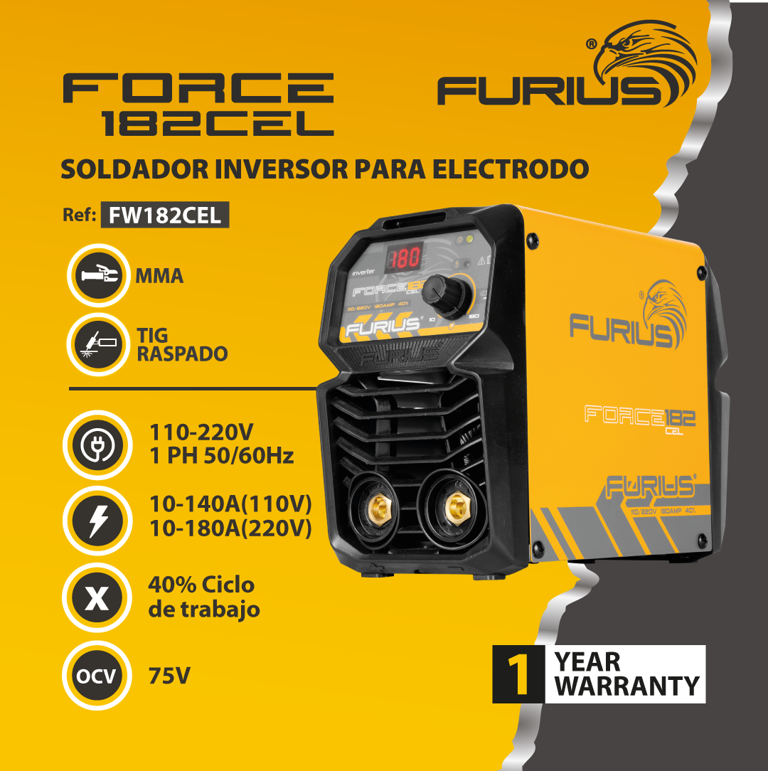 SOLDADOR INVERSOR FURIUS FORCE 182