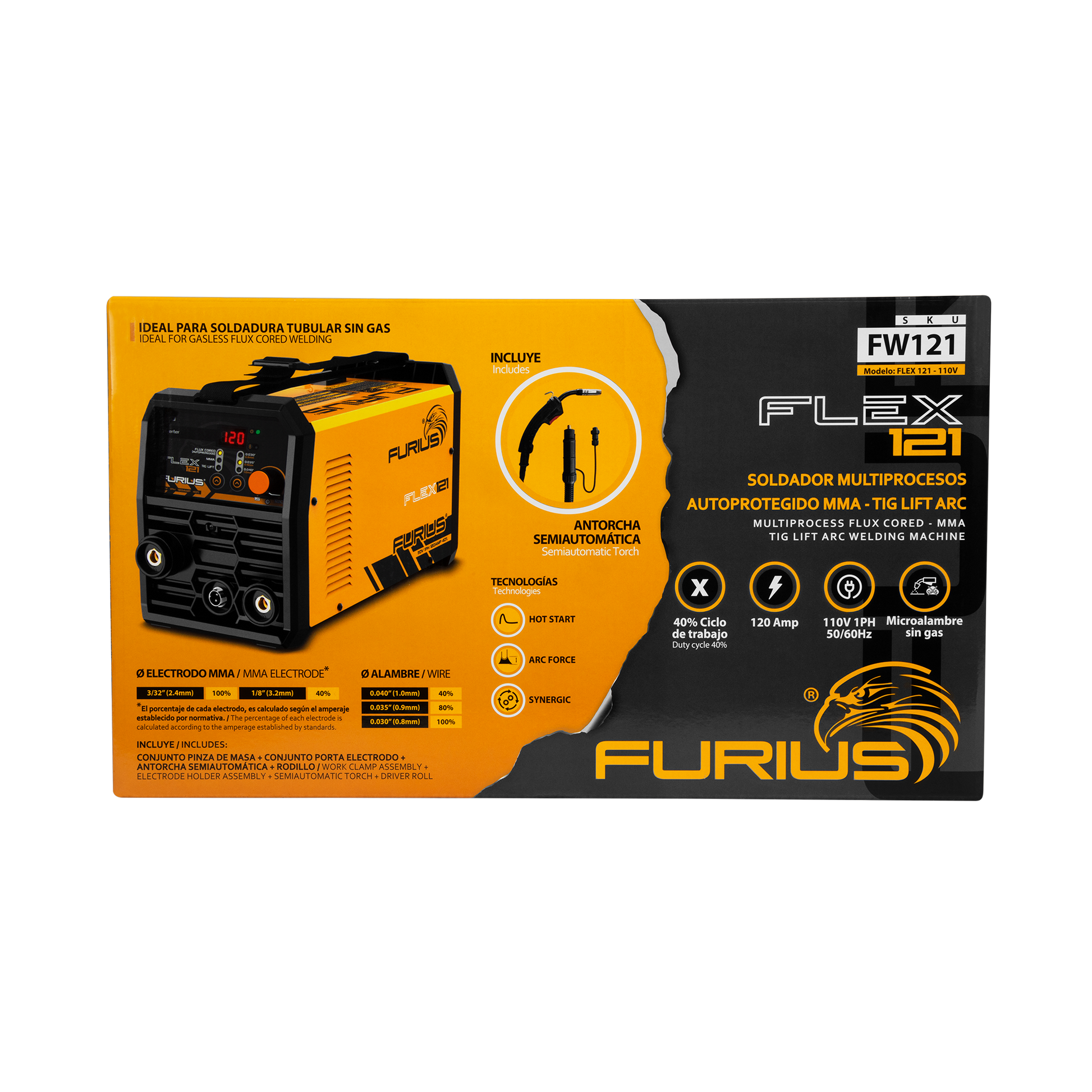 SOLDADOR INVERSOR FURIUS FLEX 121M