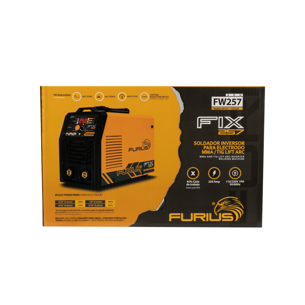 SOLDADOR INVERSOR FURIUS FW 257